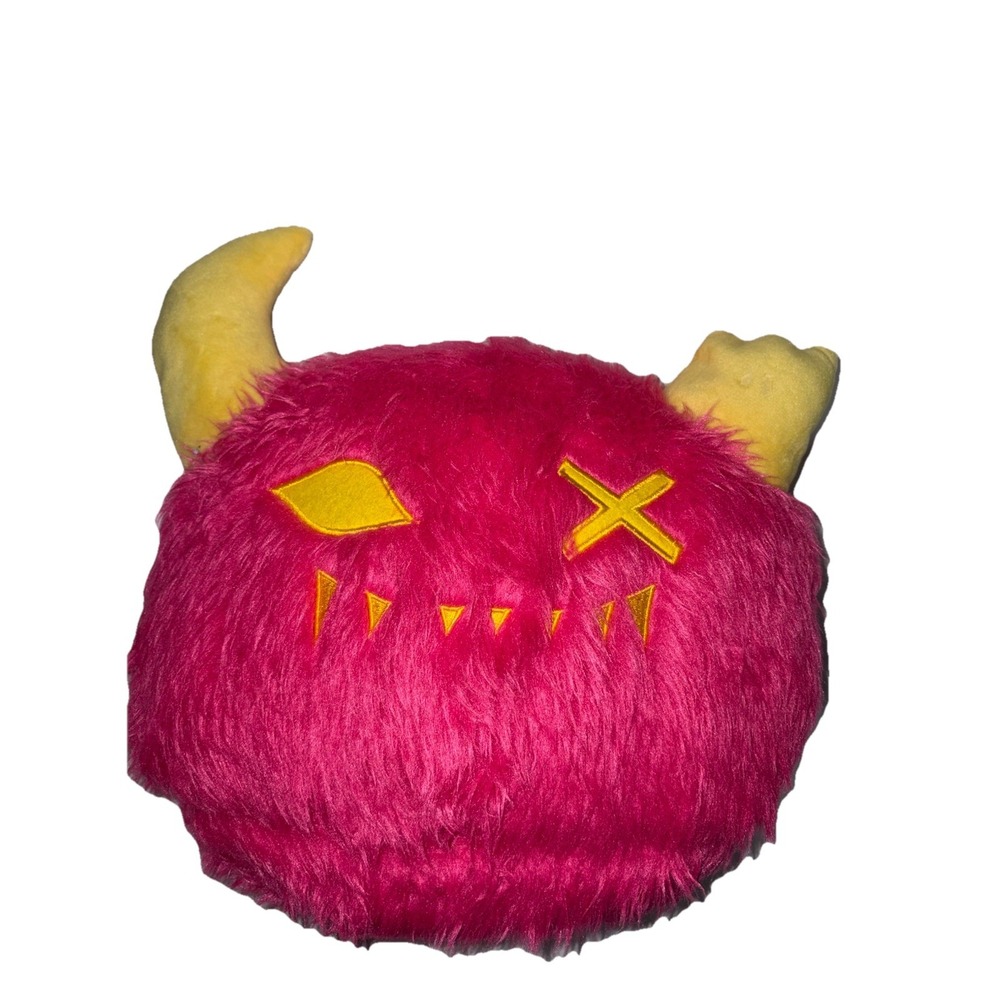 Meow Wolf Monster Snaggy Pink Yellow Horn Plush Stuffed Animal Toy NWT